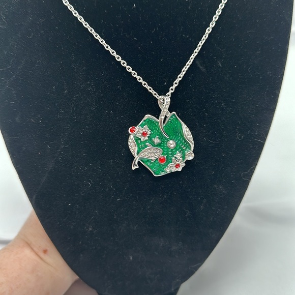Enamel and crystal necklace - Picture 2 of 3